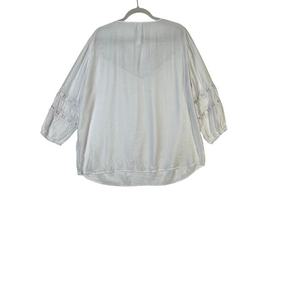 Grand & Greene womens size L top white crochet detail long sleeve fairy core - Picture 2 of 9